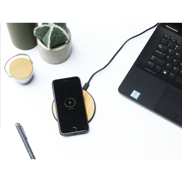 Logotrade promotional product picture of: Bamboo 10W Wireless Charger wireless fast charger